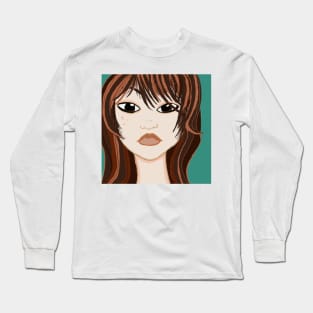 Autumn digital art female portrait Long Sleeve T-Shirt